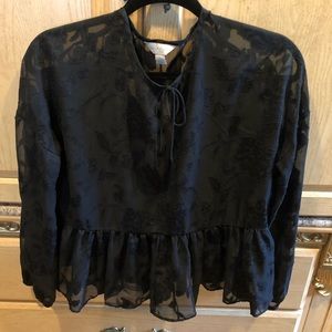 Floral black babydoll shirt